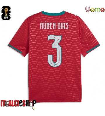Portogallo Ruben Dias #3 Prima Maglia Mondiali 2026 Manica Corta Portogallo Ruben Dias #3 Prima Maglia Mondiali 2026 Manica Corta